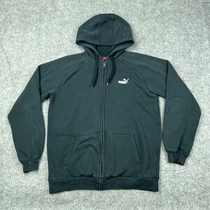 Puma Hoodie Mens‎ Small Black Full Zip Hooded Sweatshirt Jacket Spellout Logo